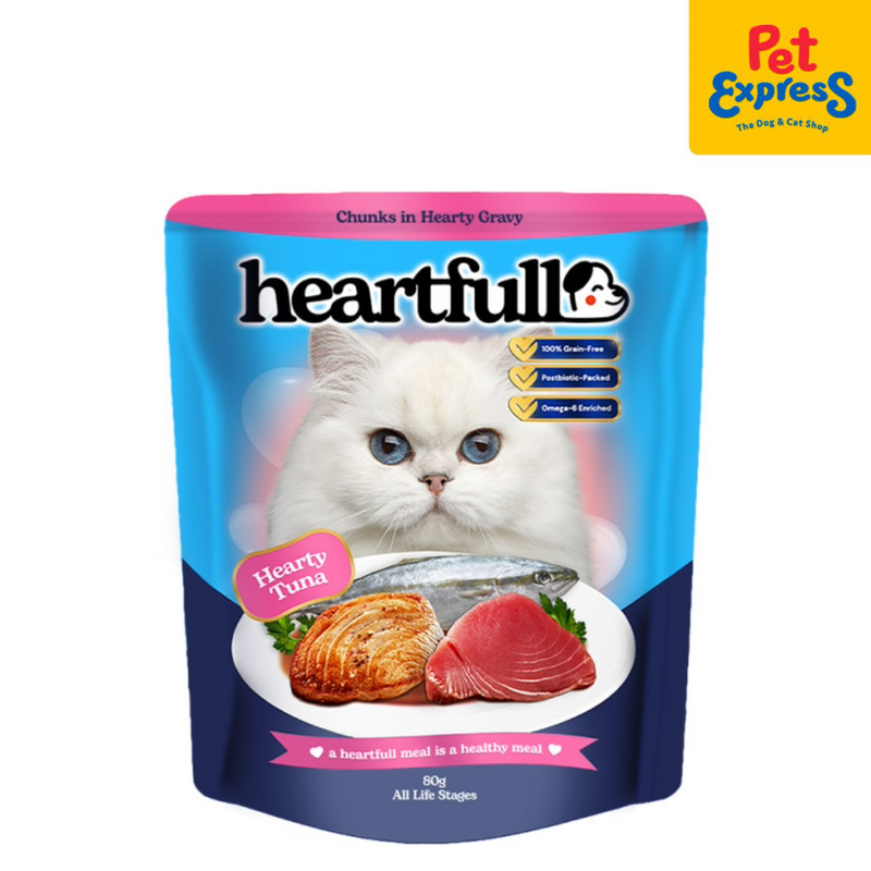 Heartfull Tuna Chunks in Gravy Wet Cat Food 80g (12 pouches)