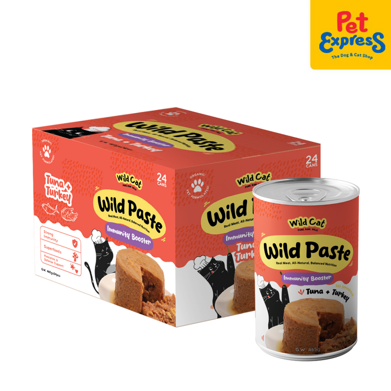 Wild Cat Wild Paste Tuna and Turkey Immunity Booster Wet Cat Food 465g