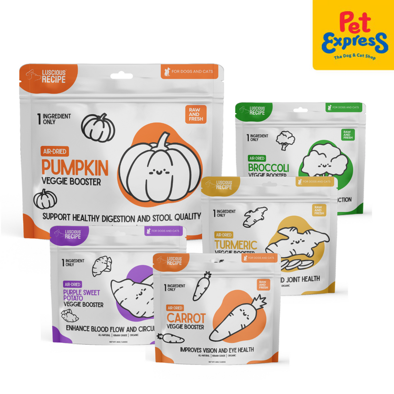 Luscious Recipe Air-Dried Pumpkin Digestion and Stool Quality Veggie Booster Pet Treats 80g