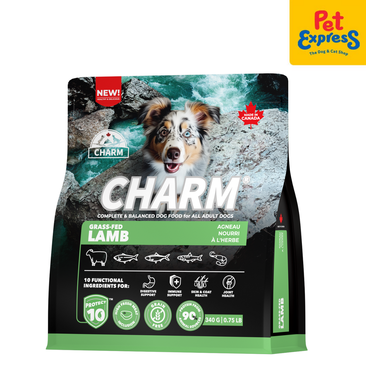 Charm Grass Fed Lamb Dry Dog Food 340g – Pet Express
