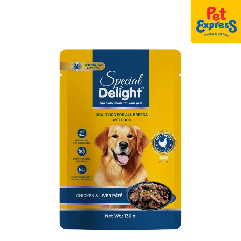 Special Delight Adult Chicken and Liver Pate Wet Dog Food 130g (10 pouches)