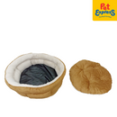 Pooch and Co Corduroy Round Pet Bed Brown