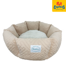 Pooch and Co Velvet Round Pet Bed Brown