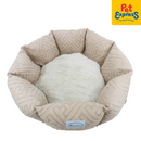 Pooch and Co Velvet Round Pet Bed Brown