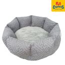 Pooch and Co Velvet Round Pet Bed Gray