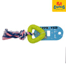 Approved Teether Triangle with Rope Dog Toy Yellow Green