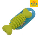 Approved Teether Flat with Spike Dog Toy 4 inches Yellow Green