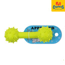 Approved Dumbell with Spike Dog Toy 6 inches Yellow Green