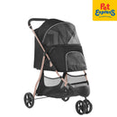 Pet Pals 3 Wheel Pet Stroller Black Gold