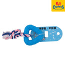 Approved Teether Triangle with Rope Dog Toy Blue