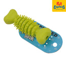 Approved Teether Flat with Spike Dog Toy 4 inches Yellow Green