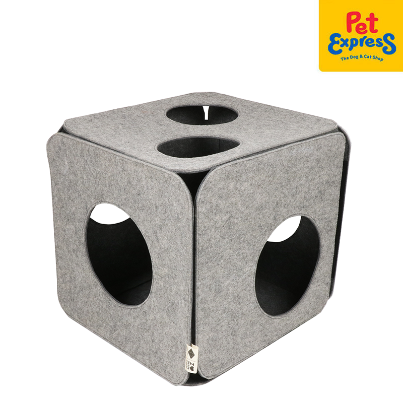 [FOR PRE-ORDER] I Love Happy Cats Nala - Felt Play Cube Gray