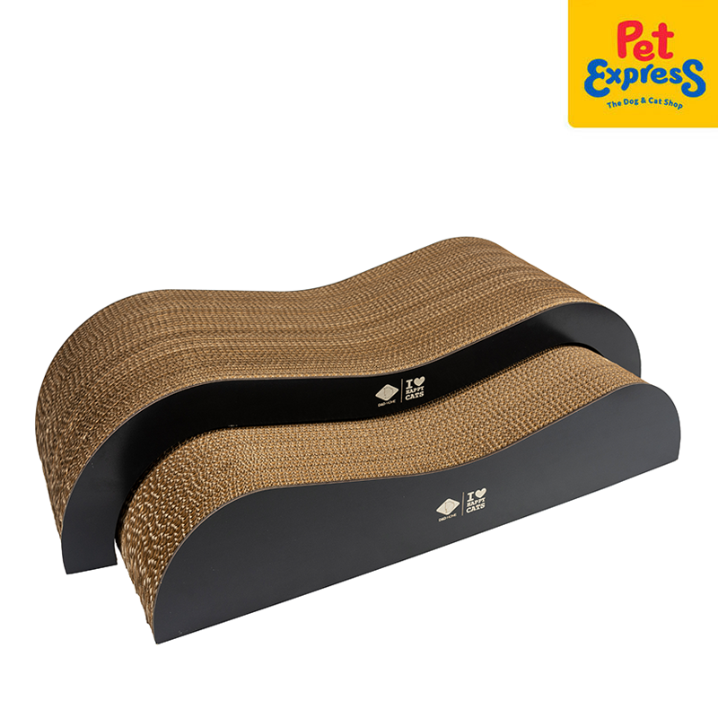 [FOR PRE-ORDER] I Love Happy Cats Archie - Cardboard Scratcher Lounge Brown Black