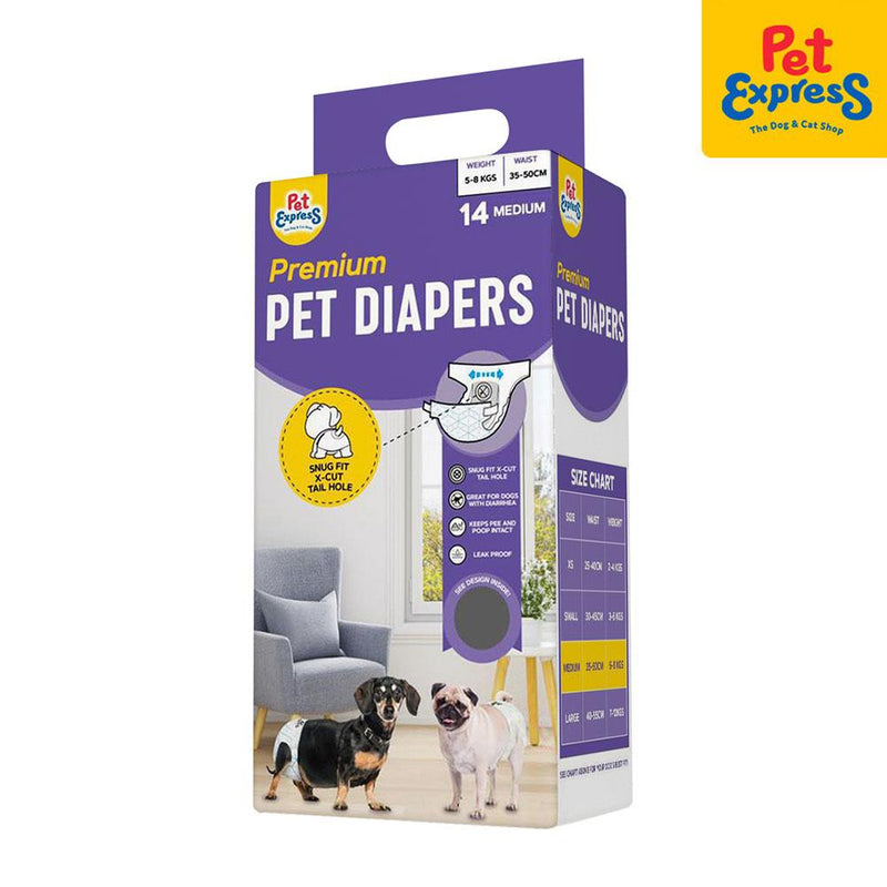 Pet Express Premium Pet Diapers Teal Medium 14s C-02