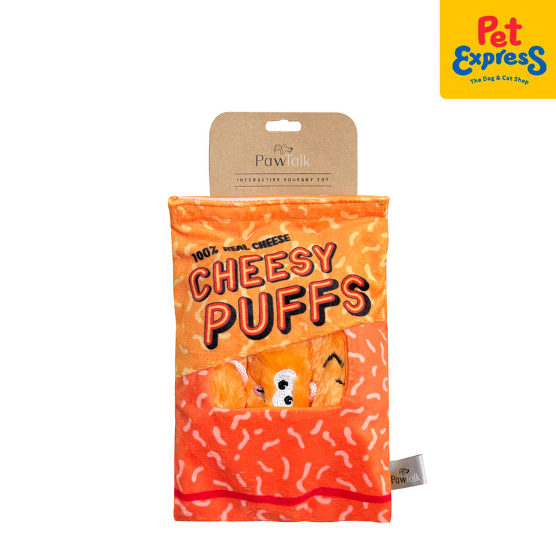 PawTalk Squeaky Cheesy Puffs Dog Toy