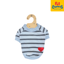 Pet Express Shirt Stripes Heart Dog Apparel Large Gray
