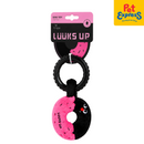 Happy Pet Luuks Up Black Pink Donut Dog Toy
