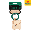 Happy Pet Luuks Up Toast Green Tug Dog Toy