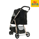 Pet Pals 3 Wheel Pet Stroller Black Gold