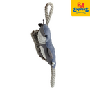 Pet Pals Plush Squeaky Gray Squirrel with Rope Dog Toy 45cm