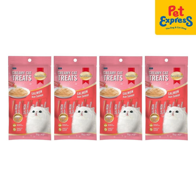 BUY 4 SmartHeart Creamy Salmon Cat Treats 60g (4 packs)