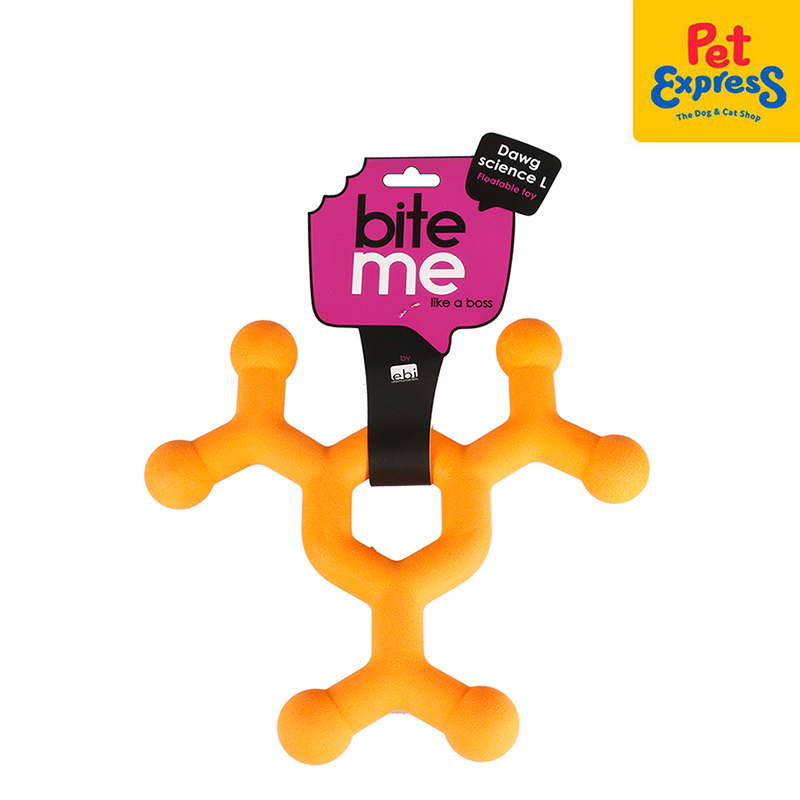 [FOR PRE-ORDER] Bite Me Dawg Science - Molecule Dog Toy Large Orange