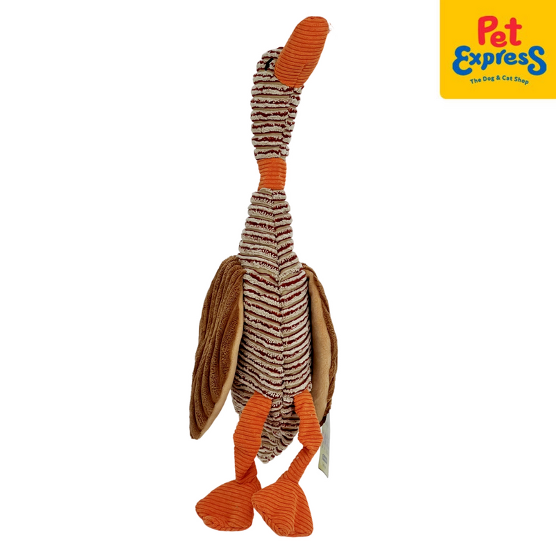 Pet Pals Plush Squeaky Corduroy Brown Duck Dog Toy 38cm