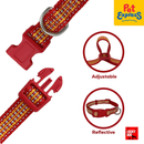 Lucky Dog Reflective 20m Dog Collar Medium Red