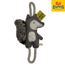 Pet Pals Plush Squeaky Gray Squirrel with Rope Dog Toy 45cm