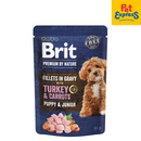 Brit Premium By Nature Puppy Fillets in Gravy Turkey and Carrots Wet Dog Food 85g (24 pouches)