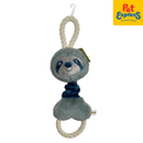 Pet Pals Plush Squeaky Elastic Sloth with Rope Dog Toy 28cm
