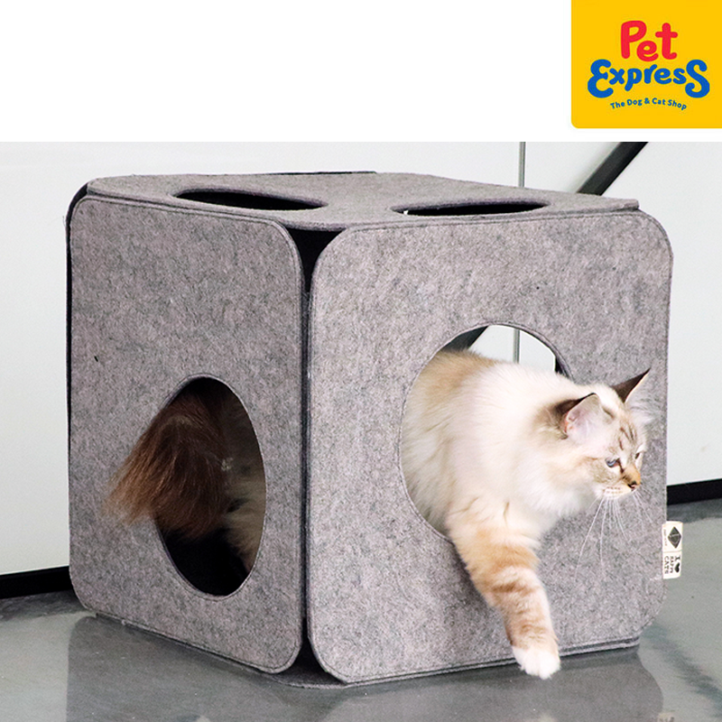 [FOR PRE-ORDER] I Love Happy Cats Nala - Felt Play Cube Gray