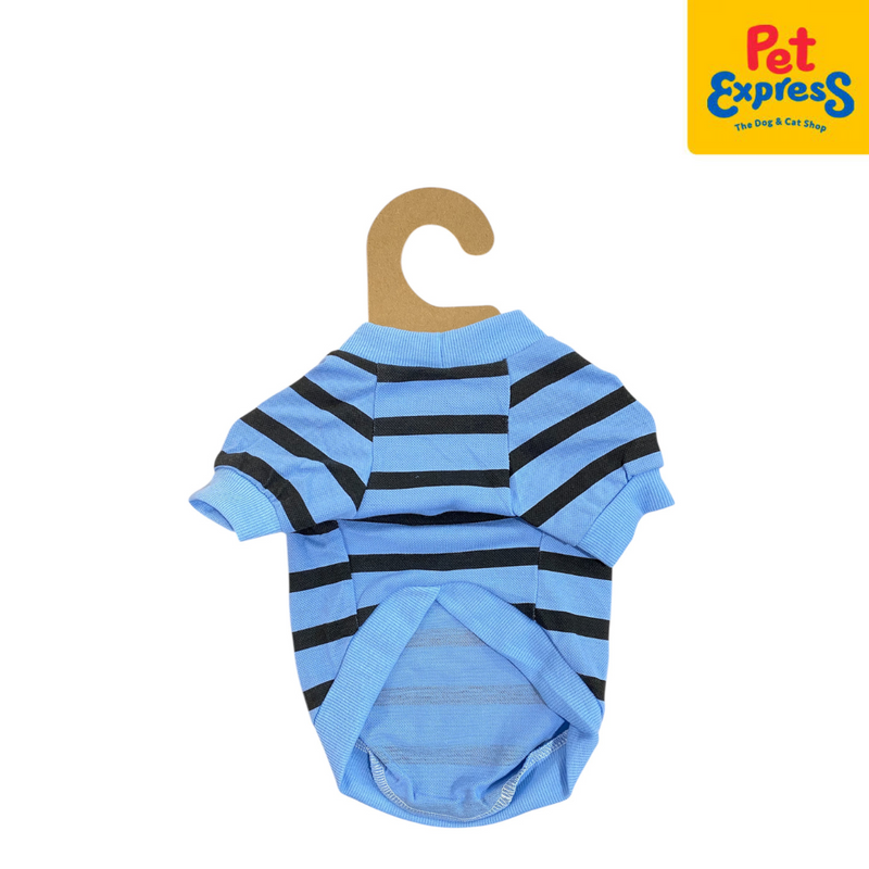 Pet Express Shirt Stripes Heart Dog Apparel Small Blue