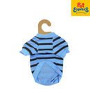 Pet Express Shirt Stripes Heart Dog Apparel Large Blue