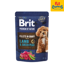 Brit Premium By Nature Adult Fillets in Gravy Lamb and Green Peas Wet Dog Food 85g (24 pouches)