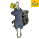 Pet Pals Plush Squeaky Gray Squirrel with Rope Dog Toy 45cm