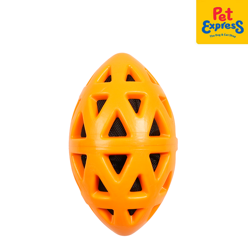[FOR PRE-ORDER] Bite Me Crack Me Up - Rugby Pull Dog Toy Small Orange