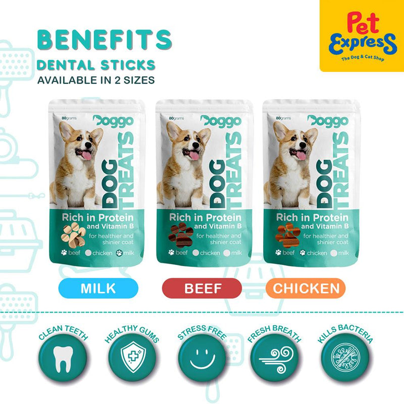 Doggo Dental Sticks Milk Dog Treats Mini Pouch 80g