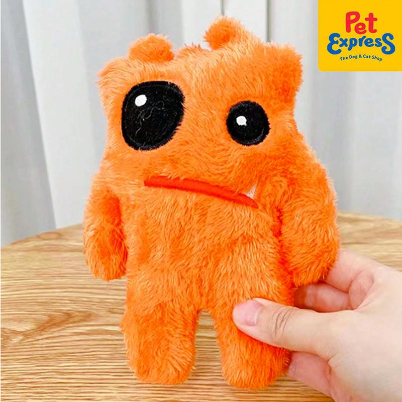 Approved Plush Orange Monster Dog Toy