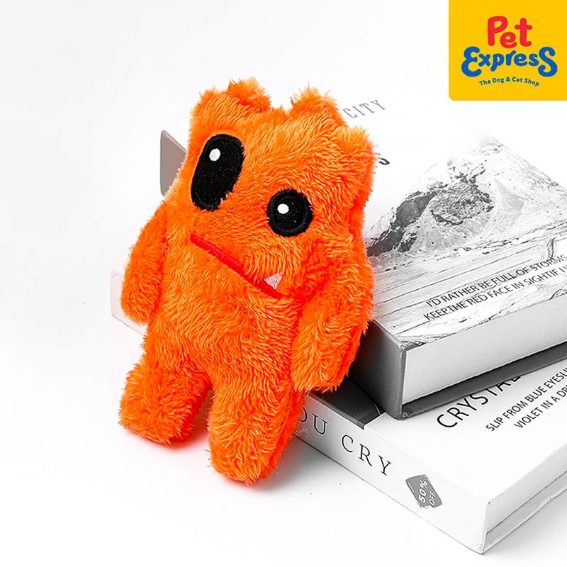Approved Plush Orange Monster Dog Toy