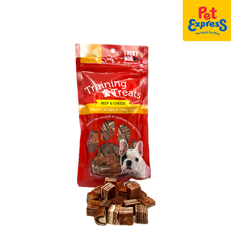 Lucky Dog Training Treats Beef and Cheese Cube Marble Dog Treats 110g