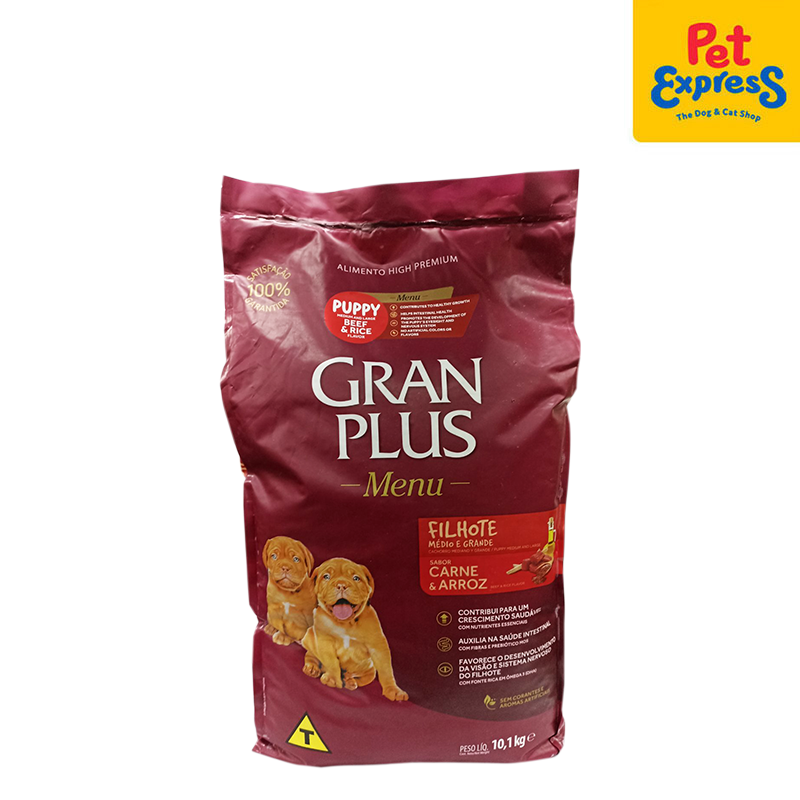 GranPlus Menu Puppy Medium and Large Beef and Rice Dry Dog Food 10.1kg