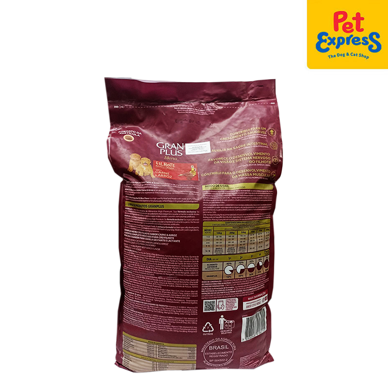 GranPlus Menu Puppy Medium and Large Beef and Rice Dry Dog Food 10.1kg