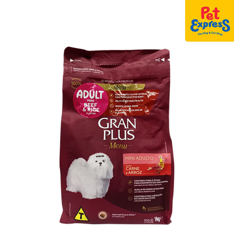 GranPlus Menu Adult Mini Beef and Rice Dry Dog Food 1kg