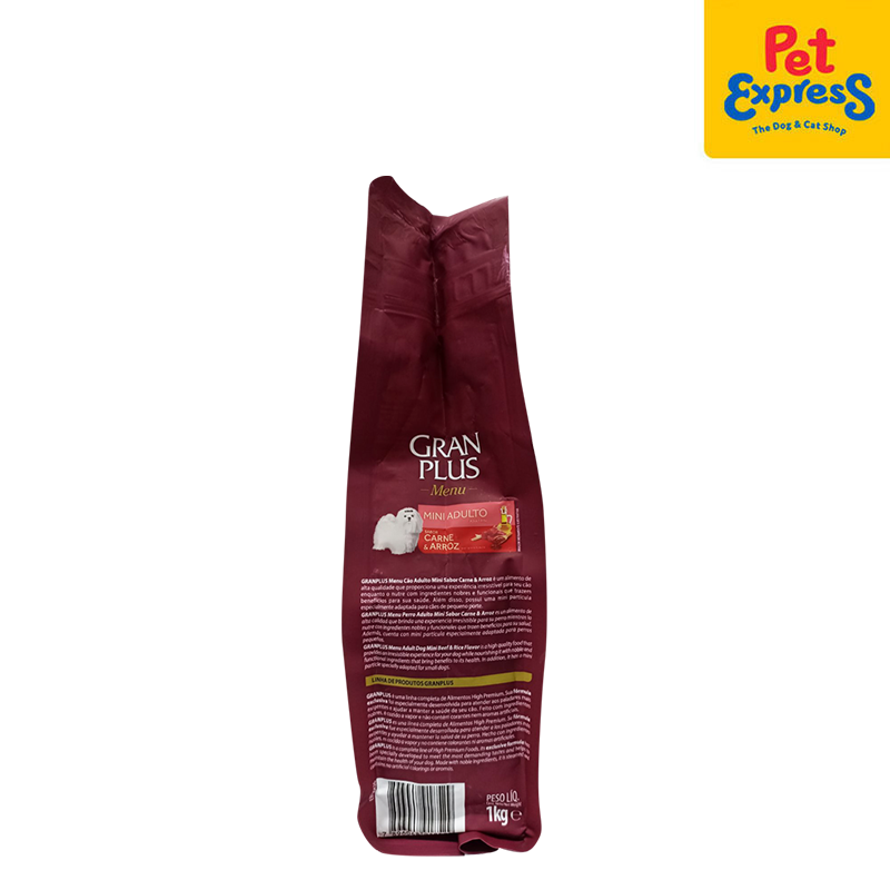 GranPlus Menu Adult Mini Beef and Rice Dry Dog Food 1kg