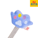Lucky Dog Squeaky Paw Plush Teether Dog Toy Blue
