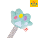 Lucky Dog Squeaky Paw Plush Teether Dog Toy Green