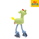 Lucky Dog Squeaky Giraffe Rope Dog Toy Green