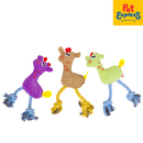 Lucky Dog Squeaky Giraffe Rope Dog Toy Green