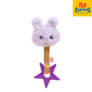 Lucky Dog Squeaky Bunny Plush Teether Dog Toy Lavender